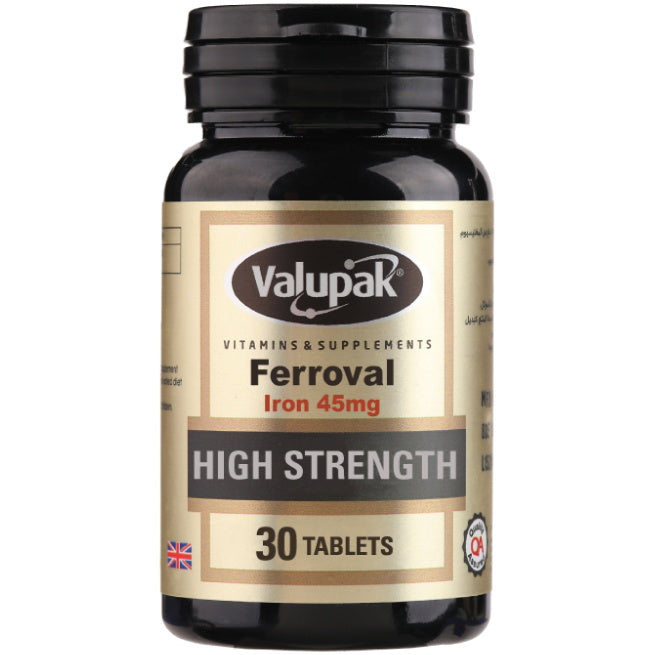 Valupak ferroval iron 45 mg 30 capsules