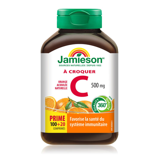 Jamieson Vitamin C 500mg 120 Chewable Tablets